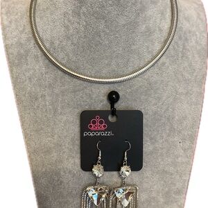 Paparazzi Silver Necklace and Earring Set
